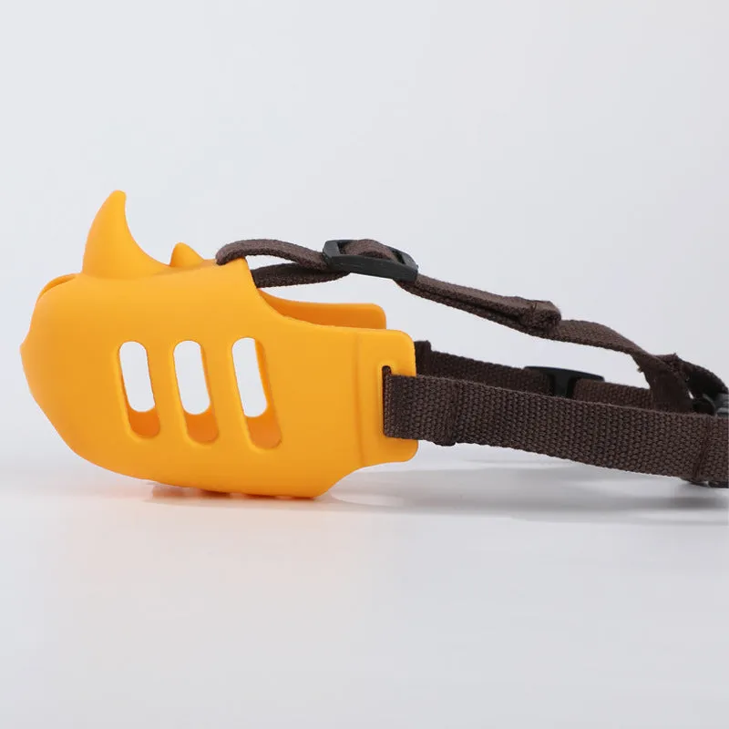 Silicone pet muzzle anti-bite in sky blue for medium and large dogs with breathable air-hole design