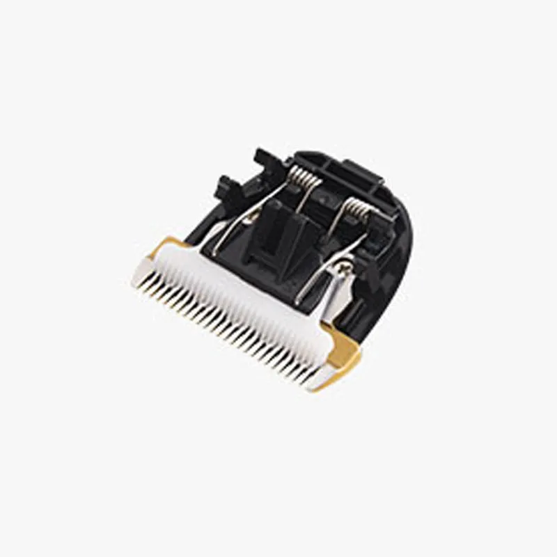 USB rechargeable low noise pet clipper with titanium ceramic blade, golden yellow, 5 speed settings, 4 limit combs
