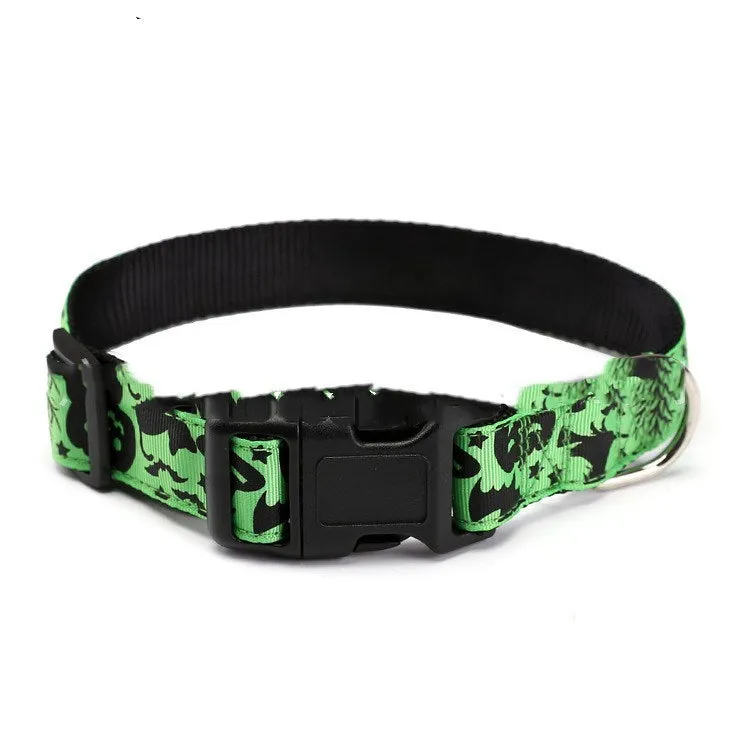 Halloween pet collar nylon adjustable 2.5cm wide S to XL sizes Kitten Monster colour
