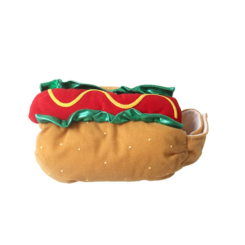 Pet dog or cat in a hot dog sandwich costume with magic stickers, XS to XXL sizes