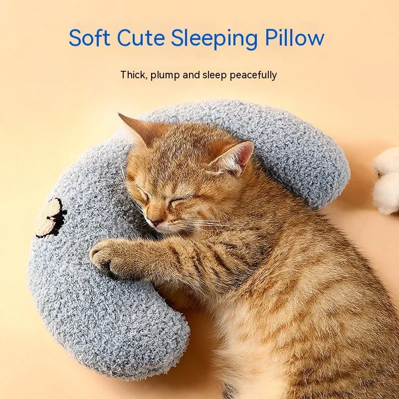 Cotton moon pillow for small dogs and cats in light yellow, white and blue colours
