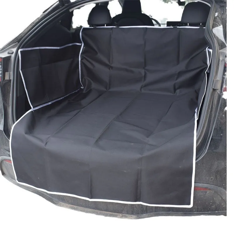 Dog car mat 185x105x38cm cloth cushion in Black with Orange Edge Style for trunk or rear seat protection