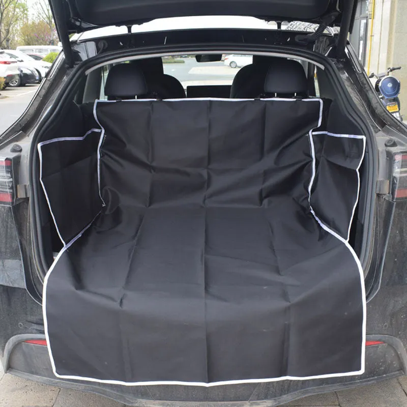 Dog car mat 185x105x38cm cloth cushion in Black with Orange Edge Style for trunk or rear seat protection