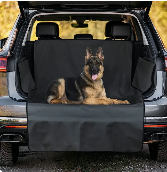 Dog car mat 185x105x38cm cloth cushion in Black with Orange Edge Style for trunk or rear seat protection