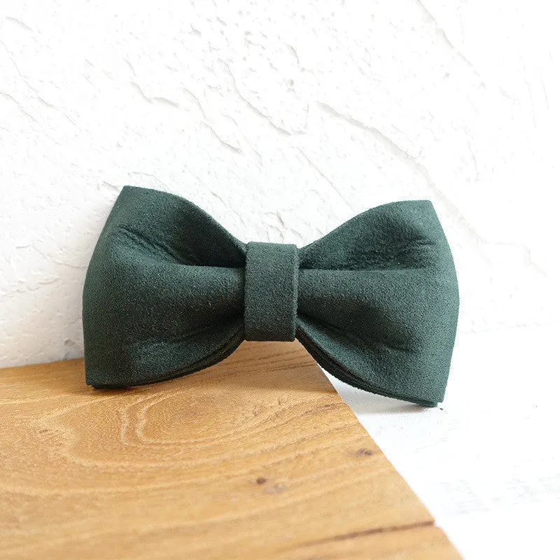 MUTTCO pet collar bow traction set in green with nylon collar and lead for dogs