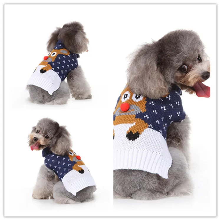 Polyester casual dog sweater in MYD94 red colour on a white background