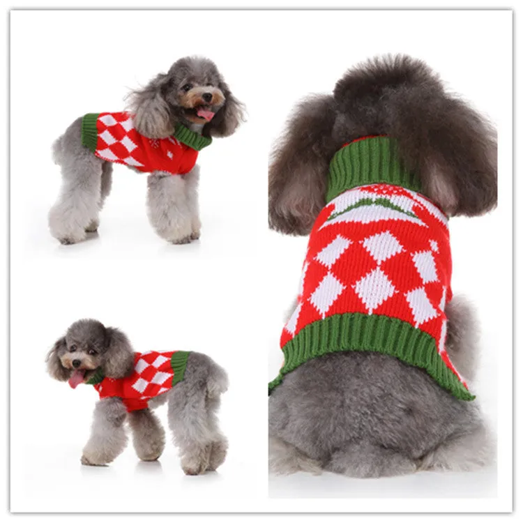 Polyester casual dog sweater in MYD94 red colour on a white background