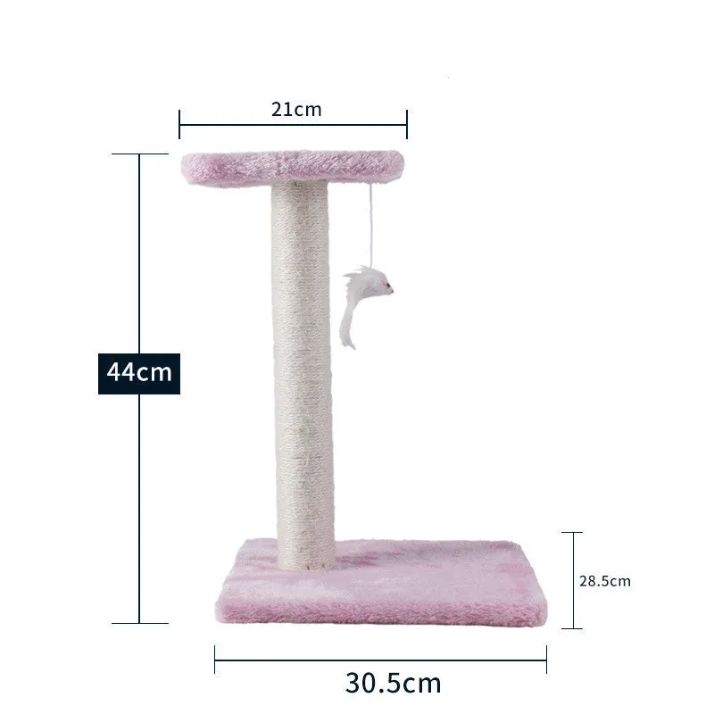Solid wood cat climbing frame with integrated litter tree grab in grey colour option, plain design