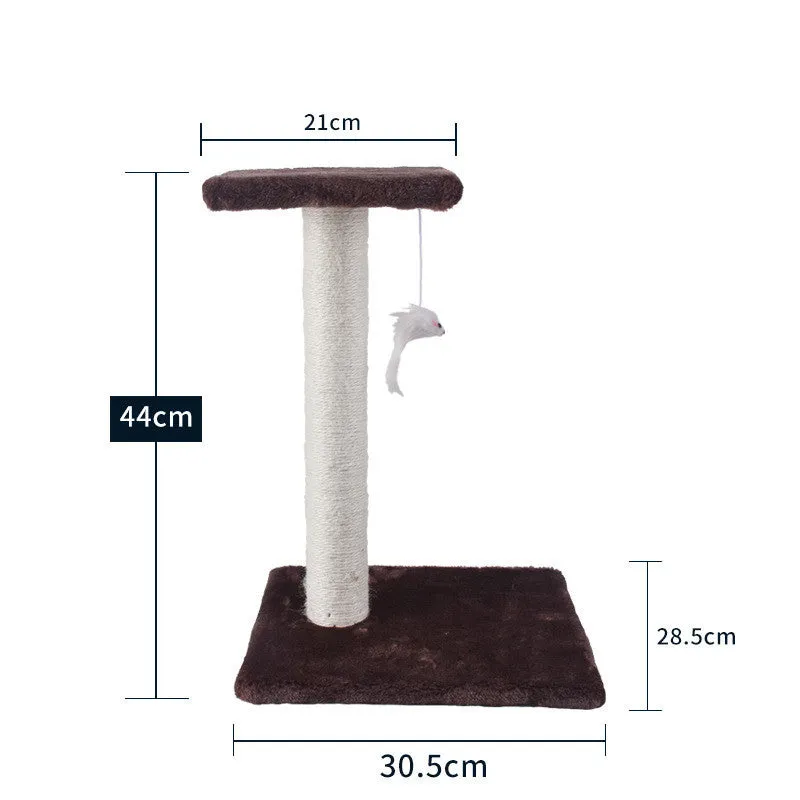 Solid wood cat climbing frame with integrated litter tree grab in grey colour option, plain design
