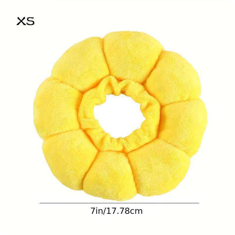 Cute sunflower shaped pet recovery collar for cats and small dogs, soft cotton, adjustable size