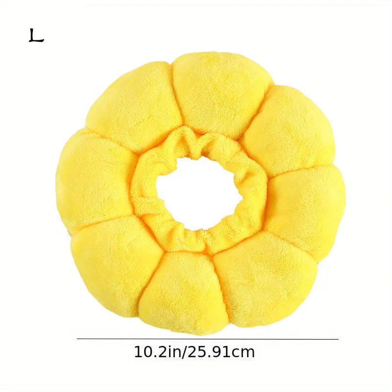 Cute sunflower shaped pet recovery collar for cats and small dogs, soft cotton, adjustable size