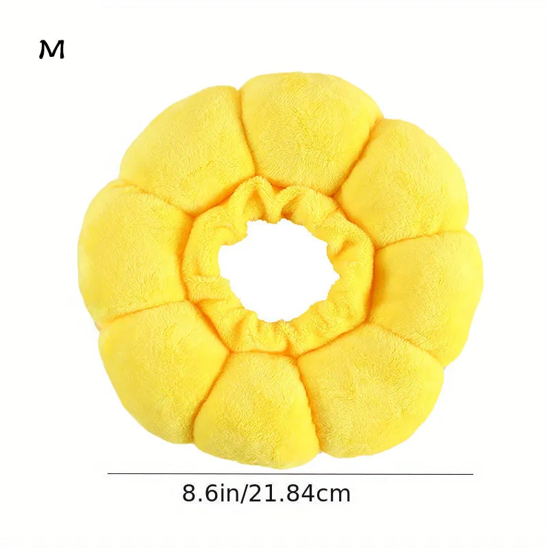 Cute sunflower shaped pet recovery collar for cats and small dogs, soft cotton, adjustable size