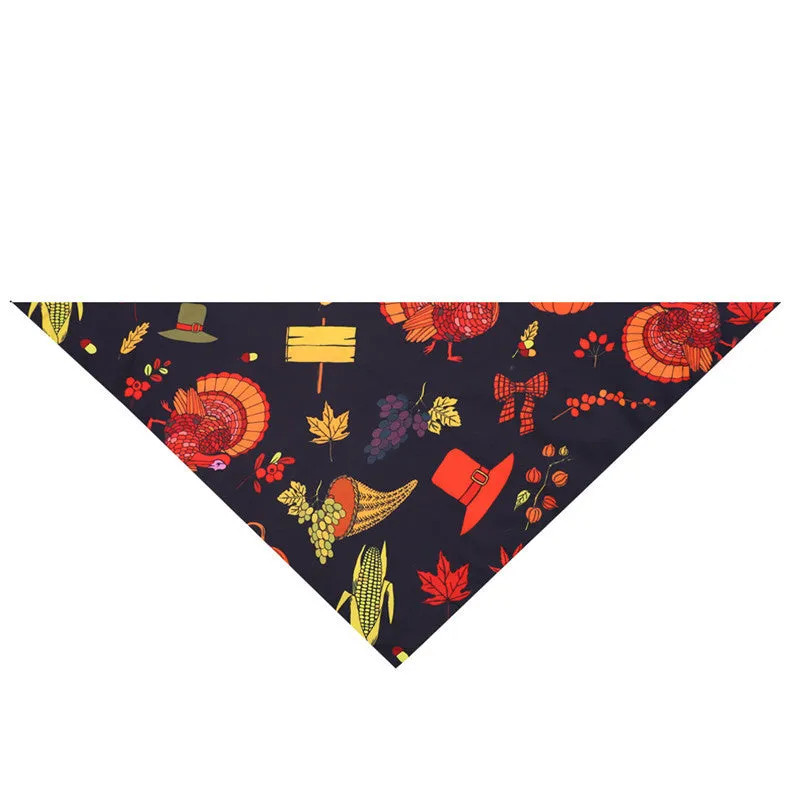 Turkey Thanksgiving pet saliva cloth bandana neck scarf for dogs and cats 48x48x70cm
