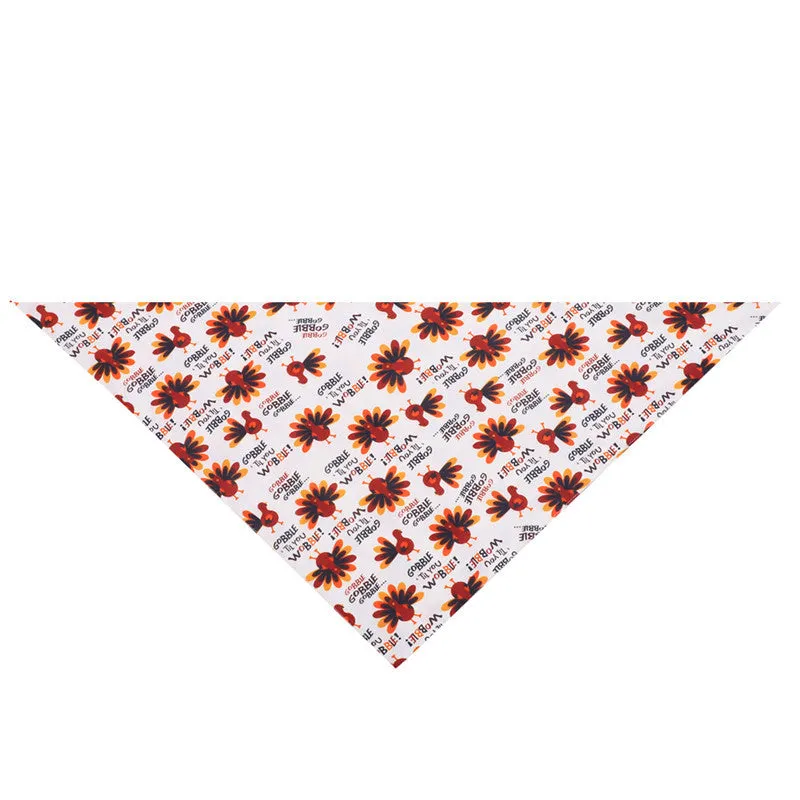 Turkey Thanksgiving pet saliva cloth bandana neck scarf for dogs and cats 48x48x70cm