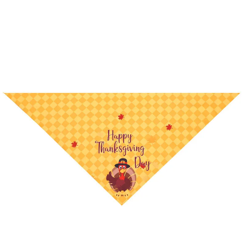 Turkey Thanksgiving pet saliva cloth bandana neck scarf for dogs and cats 48x48x70cm