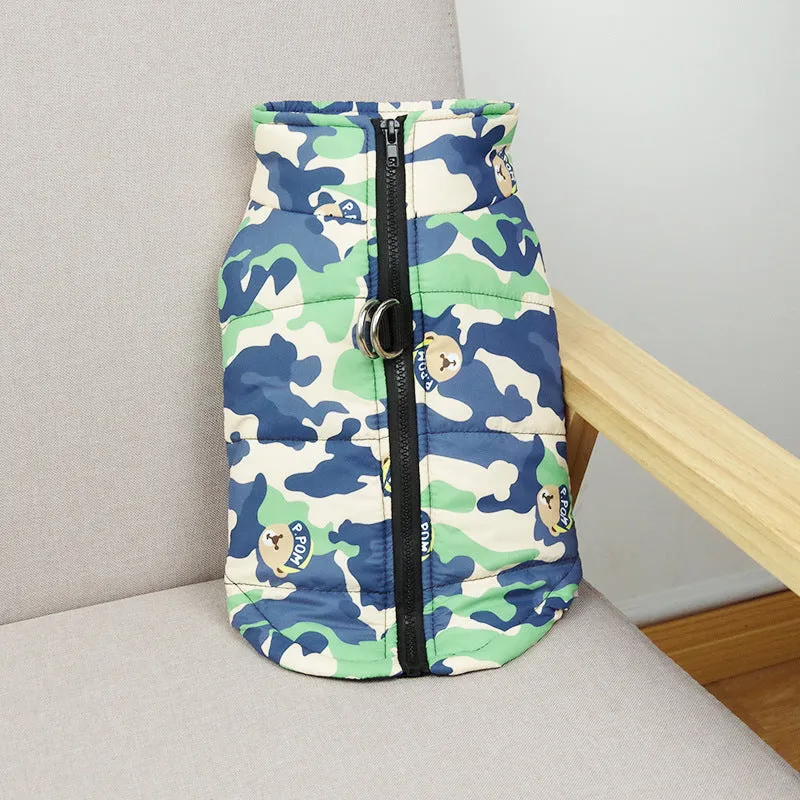Cotton dog vest in casual style, available in multiple sizes from S to 5XL and nine colours including white and camouflage patterns