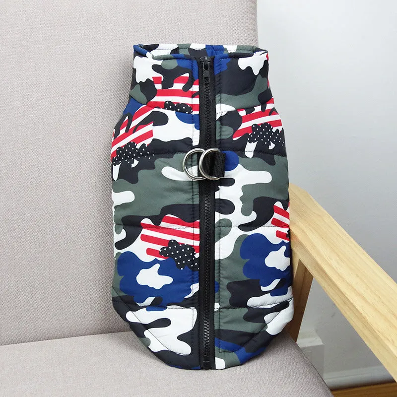 Cotton dog vest in casual style, available in multiple sizes from S to 5XL and nine colours including white and camouflage patterns