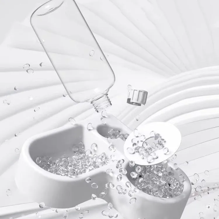 White cat water fountain with food-grade materials and 2.5 litre capacity
