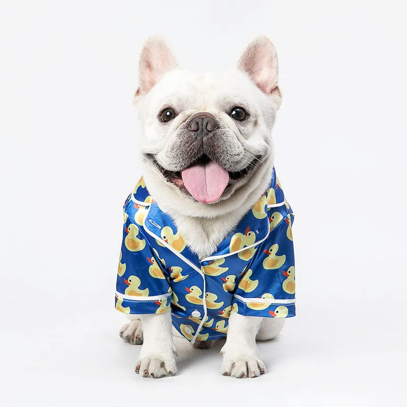 Blue polyester pet clothes for dogs and cats with casual style for autumn winter use