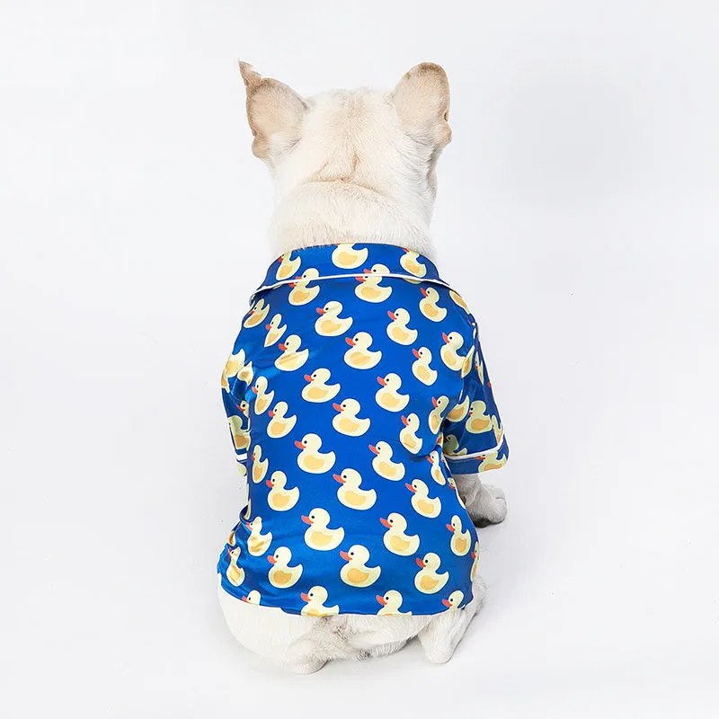 Blue polyester pet clothes for dogs and cats with casual style for autumn winter use