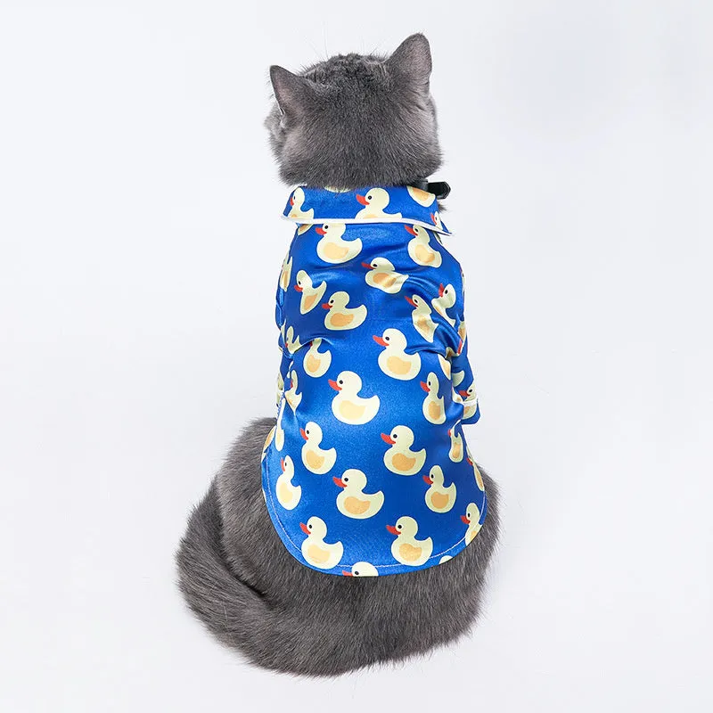 Blue polyester pet clothes for dogs and cats with casual style for autumn winter use