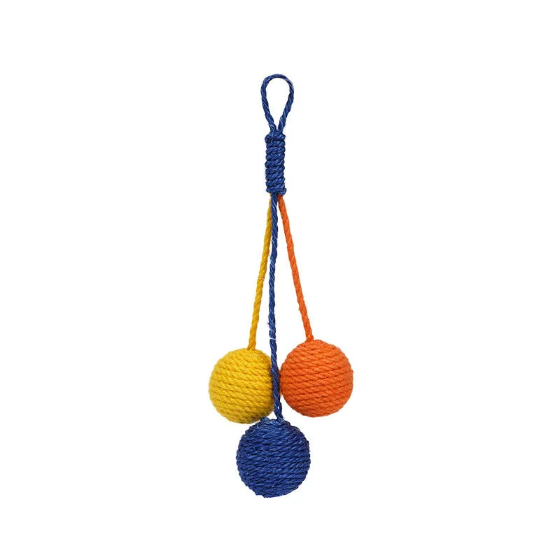 Cat teaser stick toy set with a colourful bite-resistant catnip ball on a 255mm long wand.