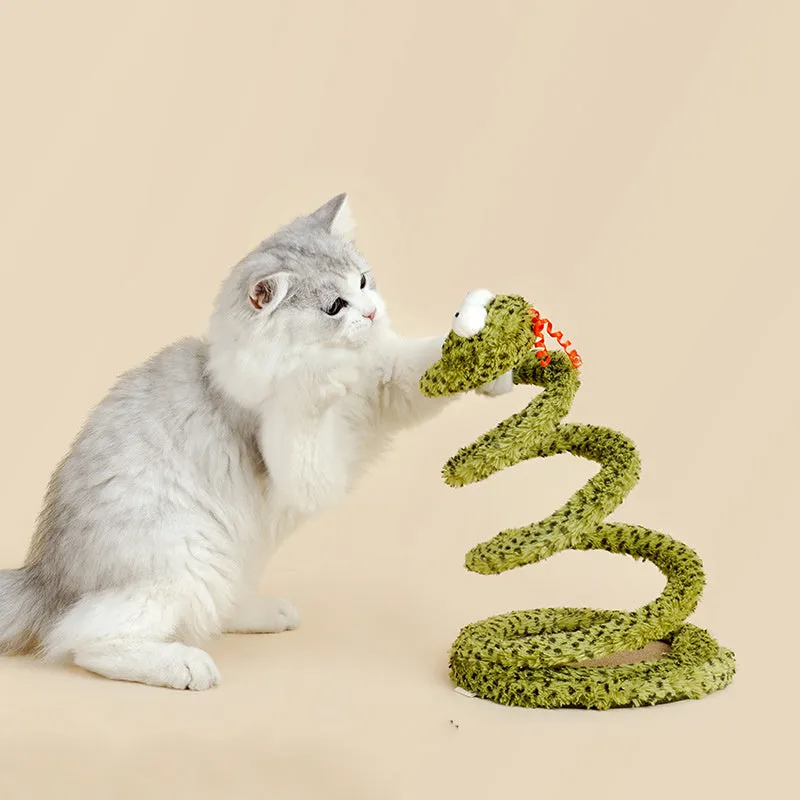 Green extendable cat teaser stick with feather attachment measuring 140cm long