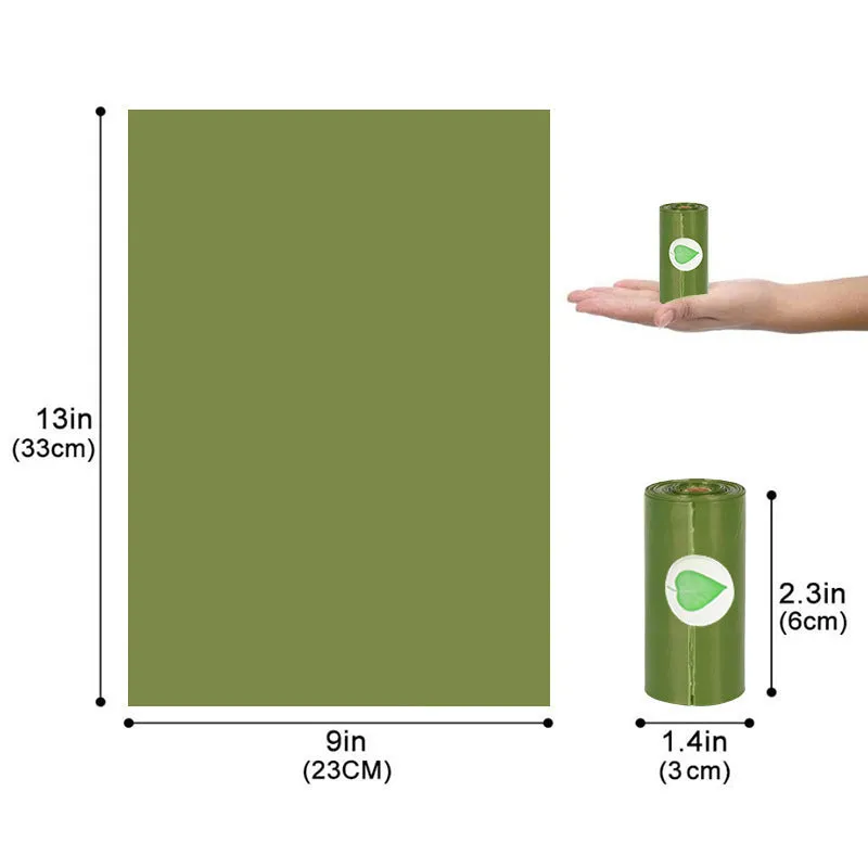 Extra thick strong leak proof dog waste bags in neutral colour with tie handles