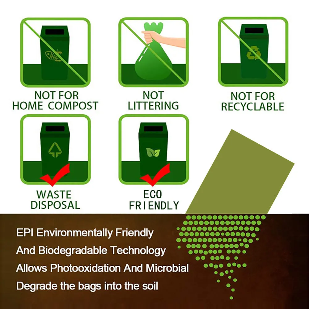 Extra thick strong leak proof dog waste bags in neutral colour with tie handles