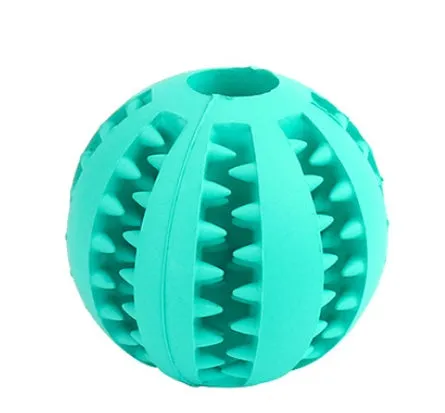 Rubber watermelon ball dog toy in green, bite resistant, 7cm size