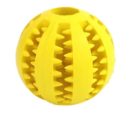 Rubber watermelon ball dog toy in green, bite resistant, 7cm size