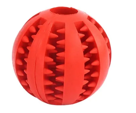 Rubber watermelon ball dog toy in green, bite resistant, 7cm size