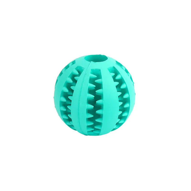 Rubber watermelon ball dog toy in green, bite resistant, 7cm size