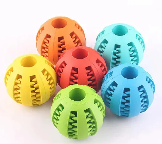 Rubber watermelon ball dog toy in green, bite resistant, 7cm size
