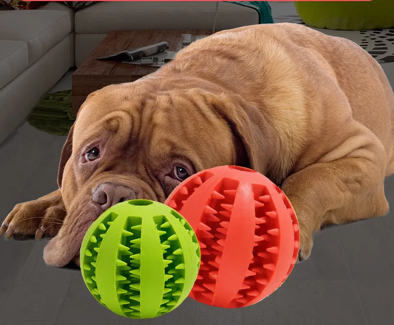 Rubber watermelon ball dog toy in green, bite resistant, 7cm size