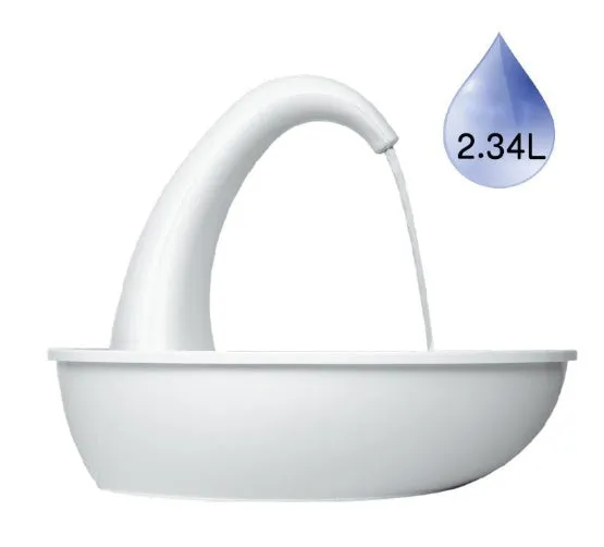 Automatic pet water dispenser with fountain flow, 2.36L plastic, silent pump