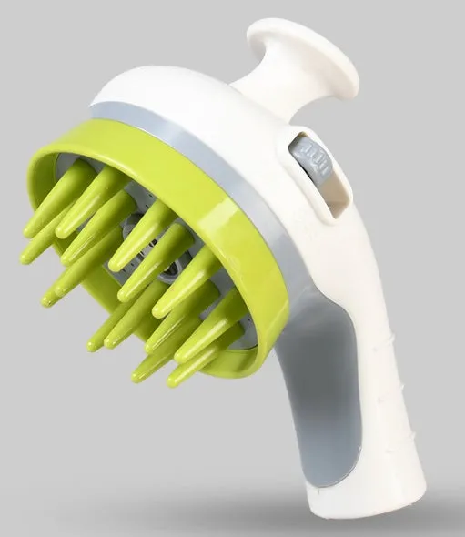 Dog shower brush sprayer in blue with three-in-one massage shampoo functions and 6.3m coverage