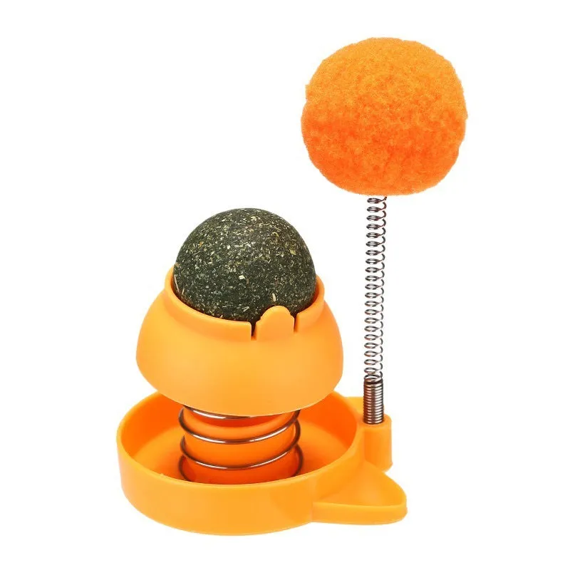 Cat toy with mint ball measuring 55mm diameter for hairball relief and teeth cleaning
