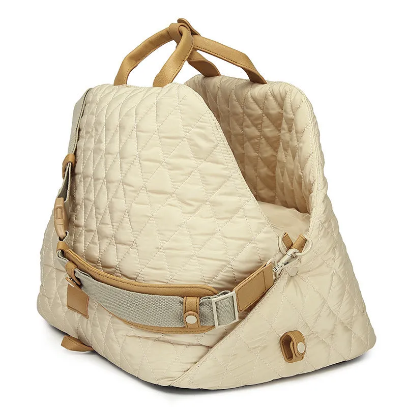Nylon pet handbag carrier for cats, L size 57x48x34cm, available in black colour option