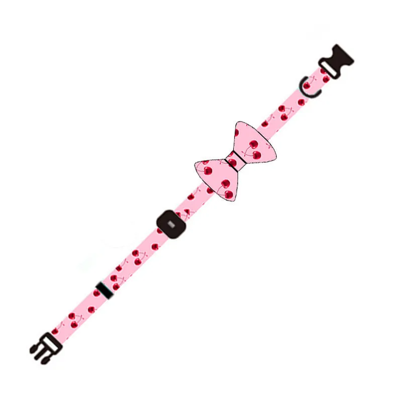 Pink cloth dog leash set with chest strap, collar, traction rope, bowknot, and dog poop bag