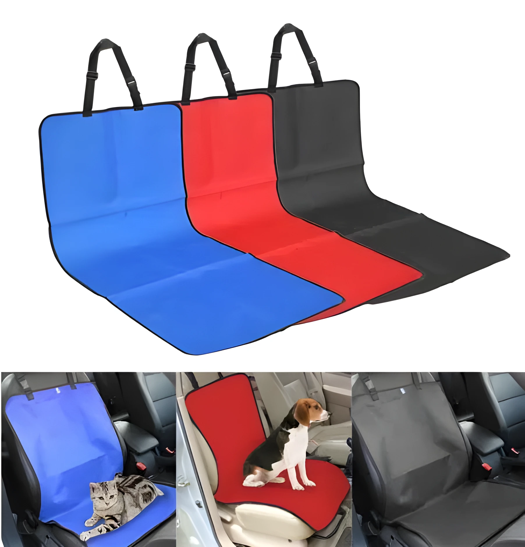 Waterproof Oxford fabric car dog seat cover 106x46.5cm in blue provides seat protection from pet mess