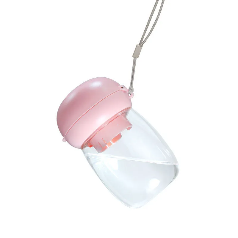 Foldable 300ml high temperature resistant plastic pet drinking cup in pink mushroom colour for outdoor use