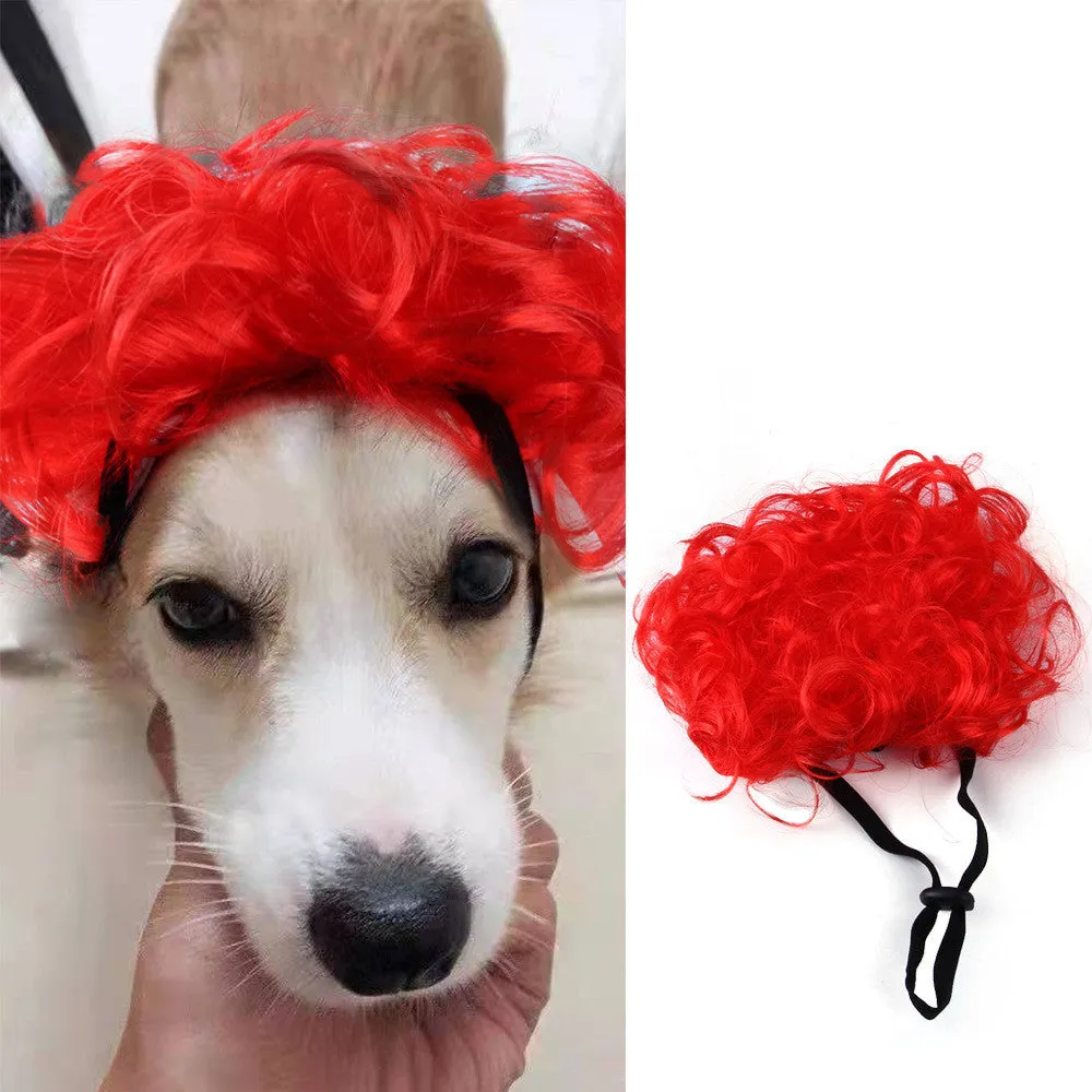 Nylon fibre pet wig in black explosive head style for head circumference 30 to 60 cm