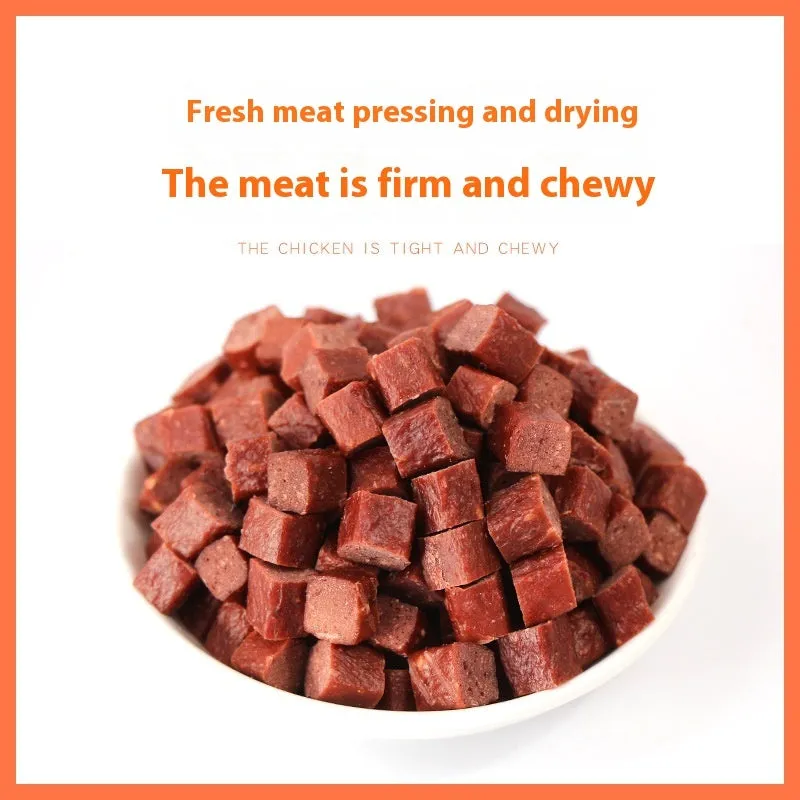 Dried beef and chicken dog training cubes 100g pack grain-free pet treats