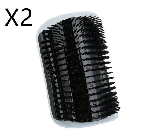 Cat self-grooming brush with mint pad, blue colour, 9x13cm size, on light background