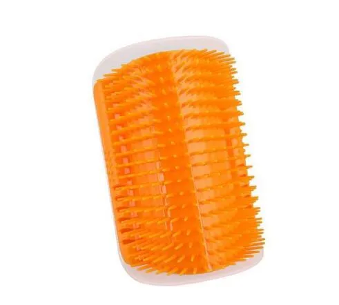 Cat self-grooming brush with mint pad, blue colour, 9x13cm size, on light background