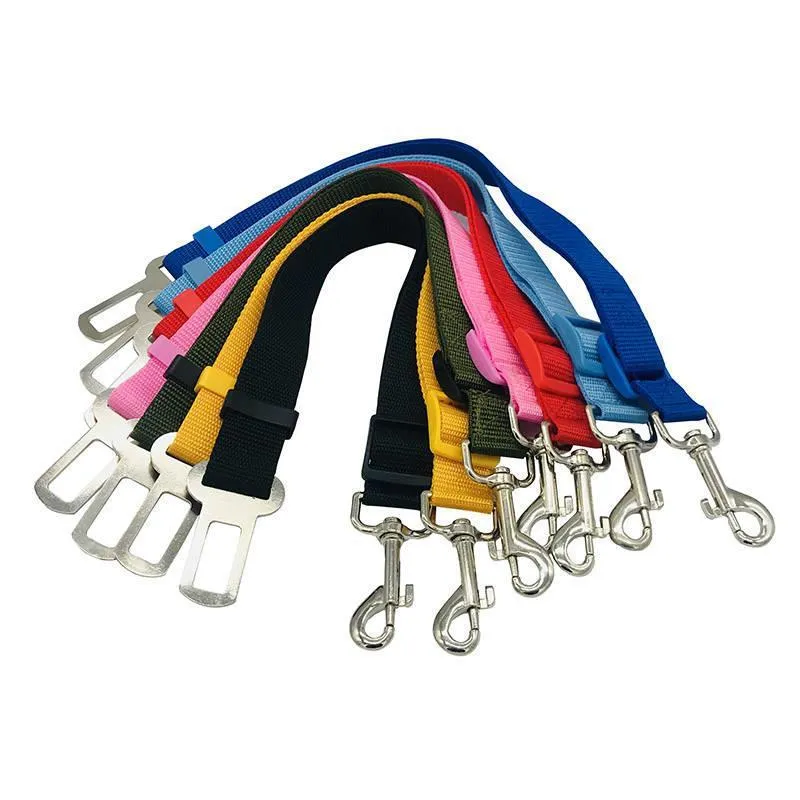 Dog traction belt in black with ABS housing and fixed-length telescopic rope