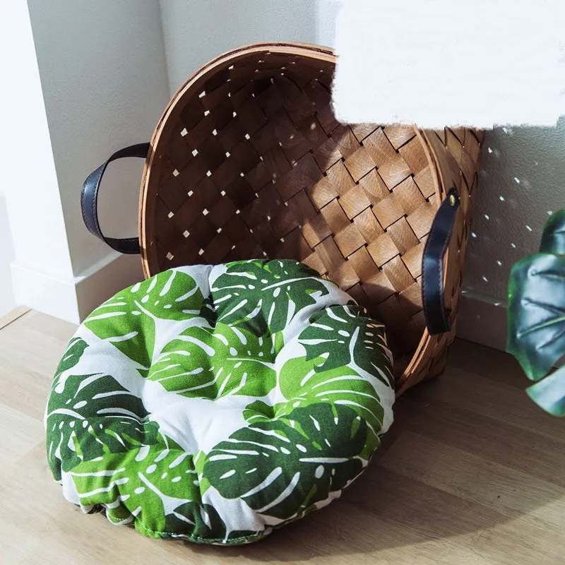 Hand-woven bamboo rattan cat bed with cushion, three sizes available