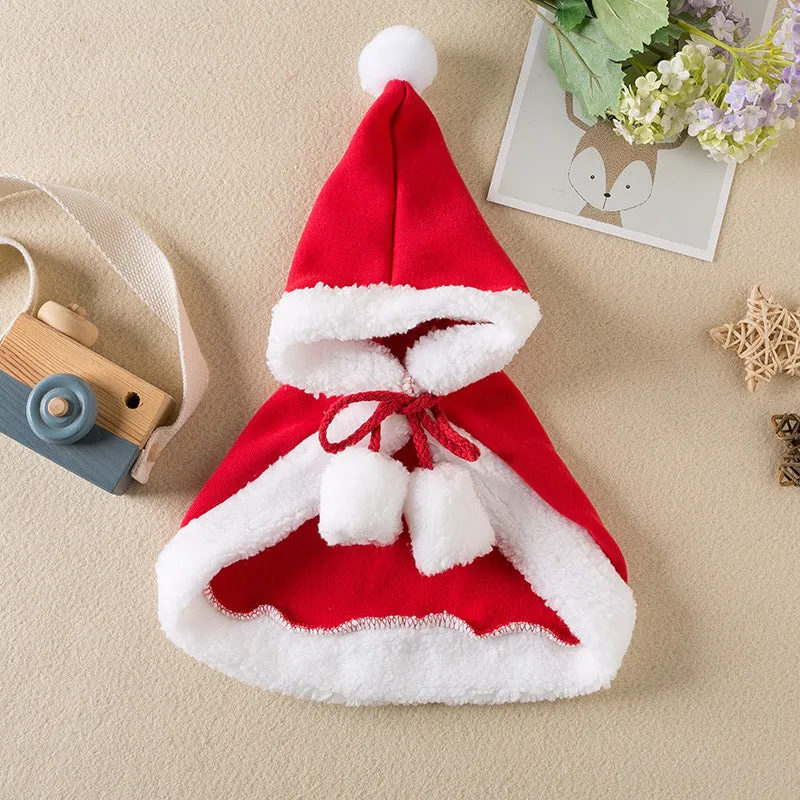 Pet Christmas cloak red shawl polyester cat dog costume little red riding hood design size M