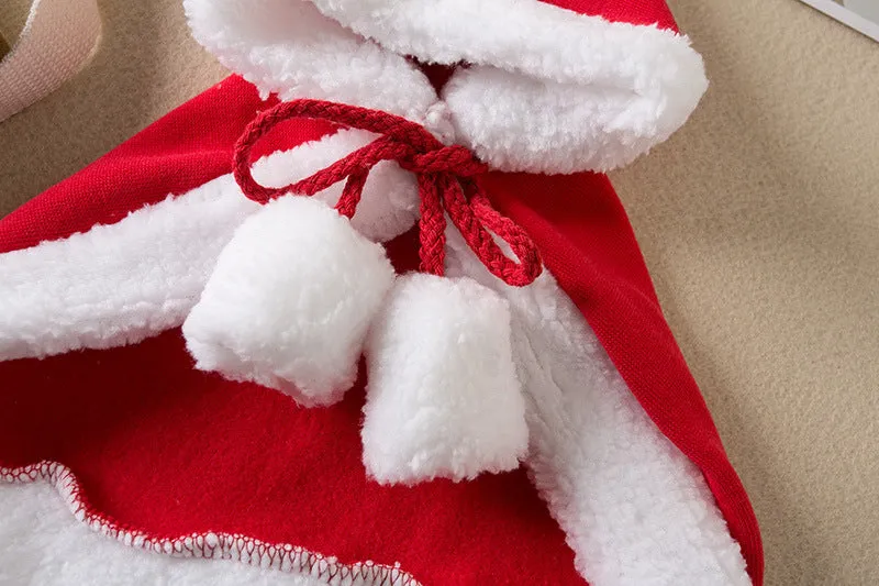 Pet Christmas cloak red shawl polyester cat dog costume little red riding hood design size M